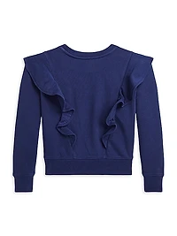 Little Girl's & Girl's Ruffled Terry Crewneck Sweatshirt