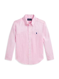 Little Boy's & Linen Button-Up Shirt