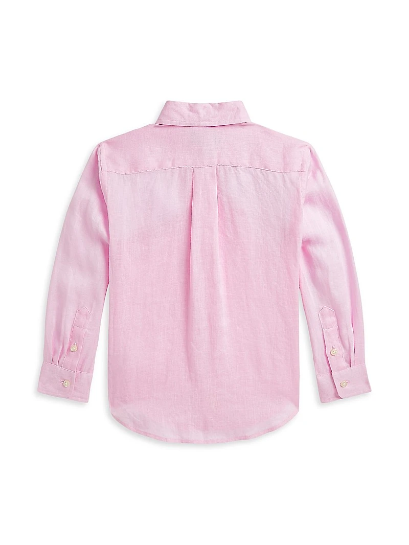Little Boy's & Linen Button-Up Shirt