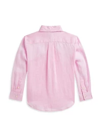 Little Boy's & Linen Button-Up Shirt