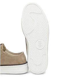 Monili-Embellished Suede Slip-On Sneakers