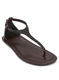 Monili Leather T-Strap Sandals