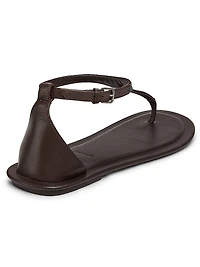 Monili Leather T-Strap Sandals