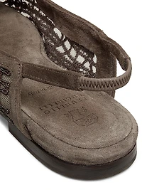 Monili & Sequin- Embellished Slingback Ballet Flats