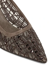 50MM Mesh Slingback Pumps