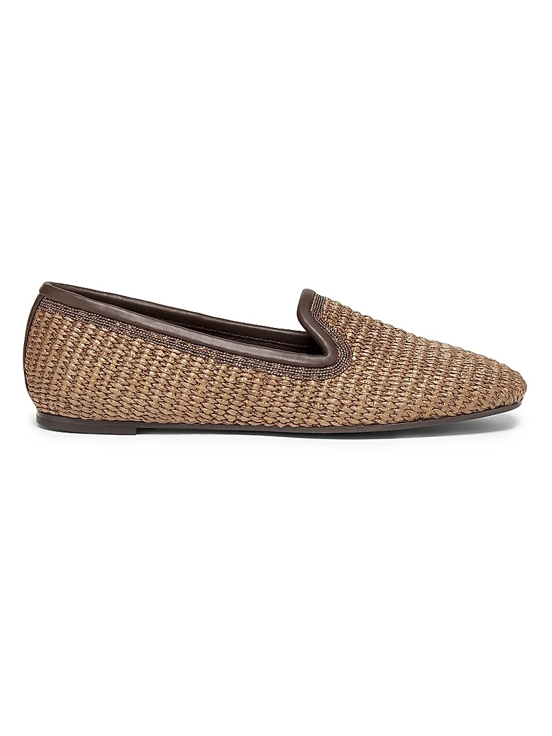 Techno Raffia & Leather Slippers