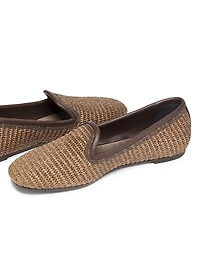 Techno Raffia & Leather Slippers