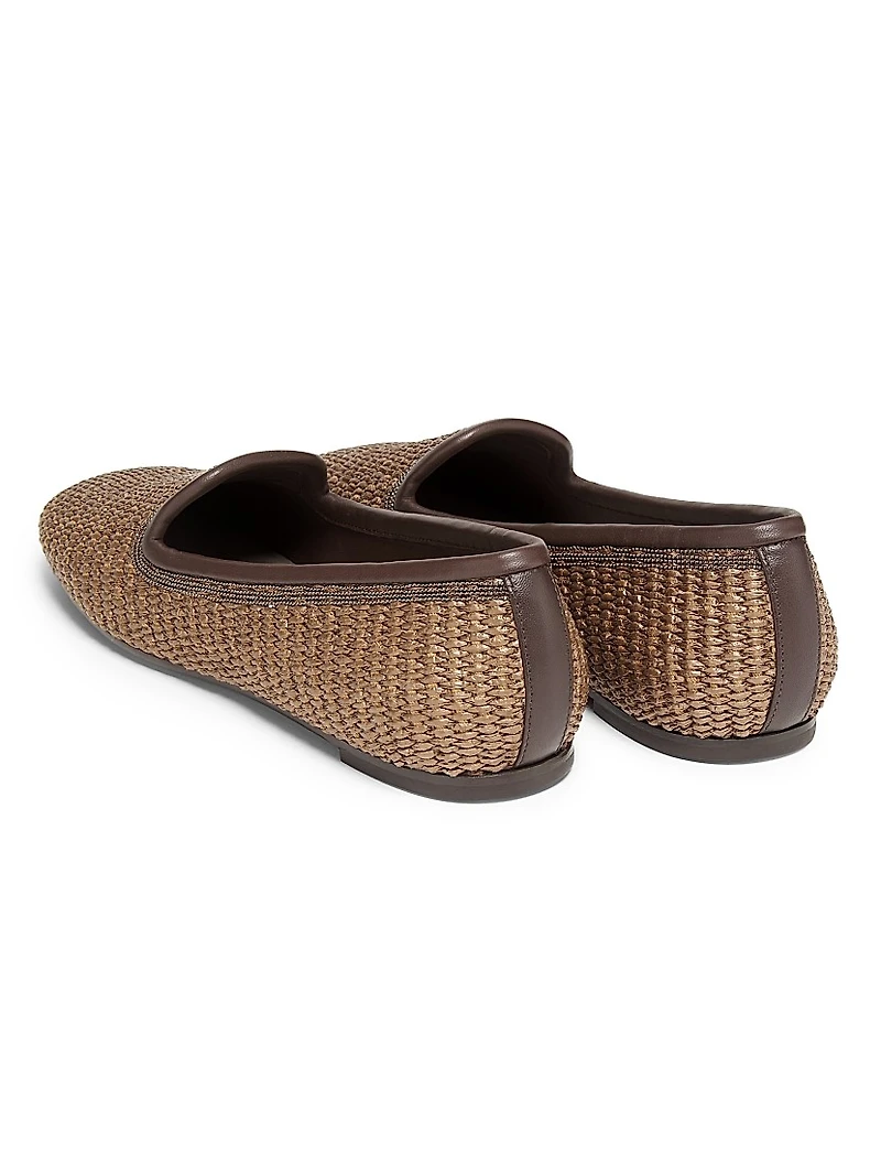 Techno Raffia & Leather Slippers