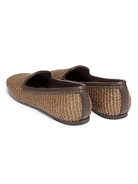 Techno Raffia & Leather Slippers