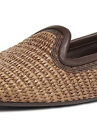 Techno Raffia & Leather Slippers