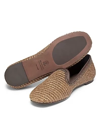 Techno Raffia & Leather Slippers