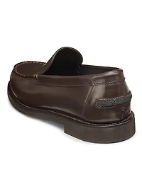 Monili-Detailed Leather Loafers