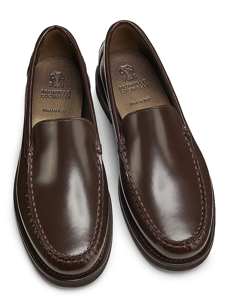 Monili-Detailed Leather Loafers