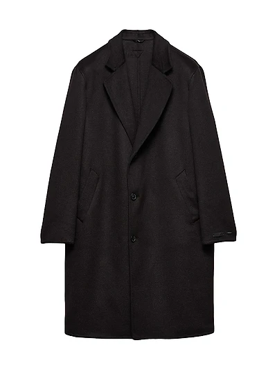 Single-Breasted Wool Blend Coat