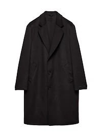 Single-Breasted Wool Blend Coat