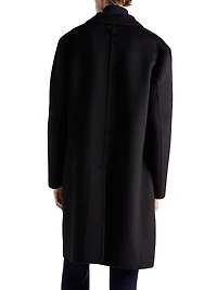 Single-Breasted Wool Blend Coat