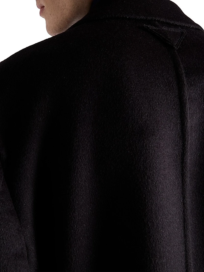 Single-Breasted Wool Blend Coat