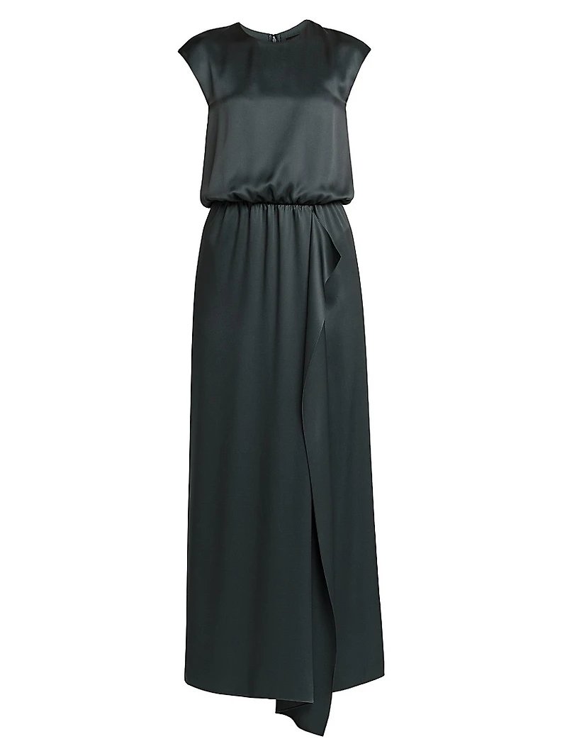 Double Silk Satin Maxi Dress