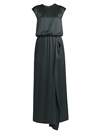Double Silk Satin Maxi Dress