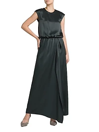 Double Silk Satin Maxi Dress