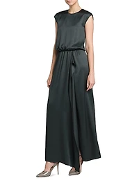 Double Silk Satin Maxi Dress