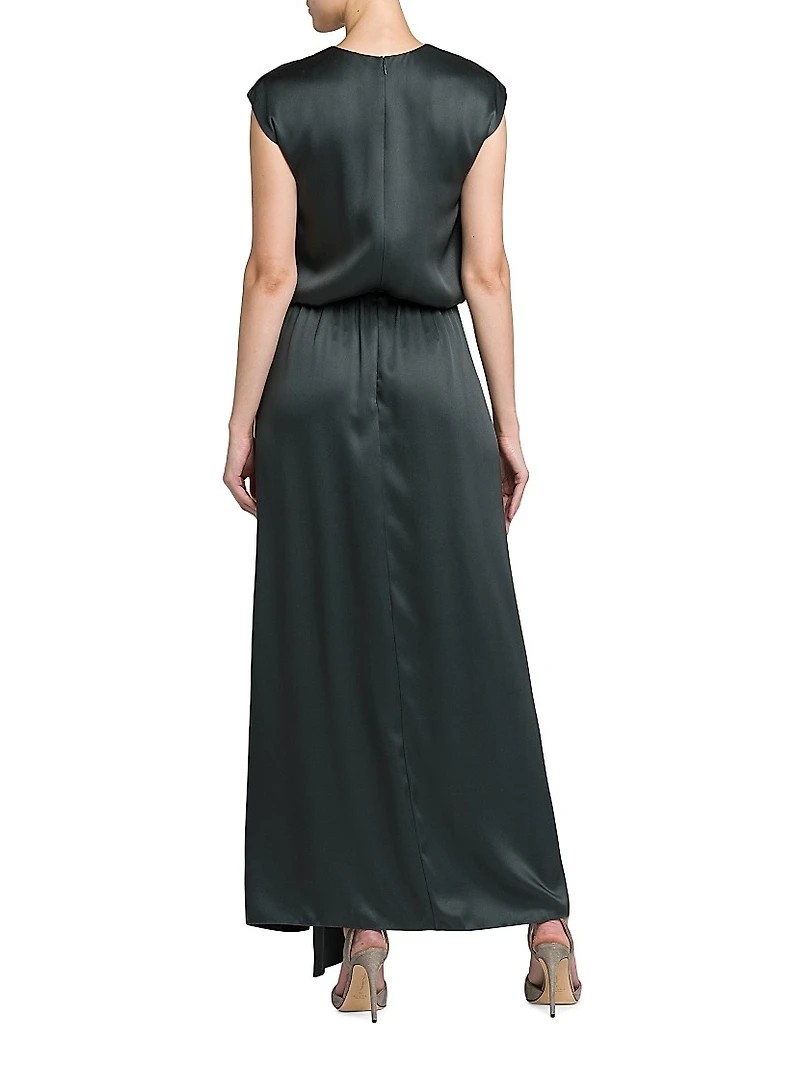 Double Silk Satin Maxi Dress