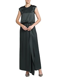 Double Silk Satin Maxi Dress
