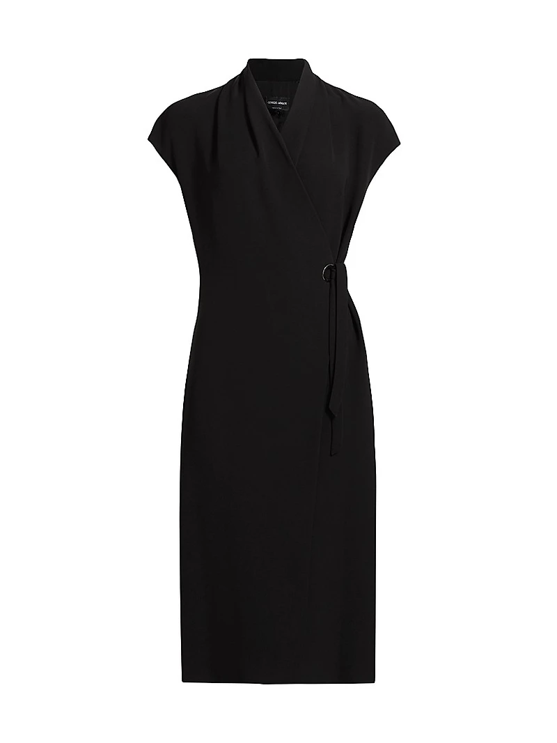 Silk Wrap Midi-Dress