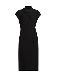 Silk Wrap Midi-Dress
