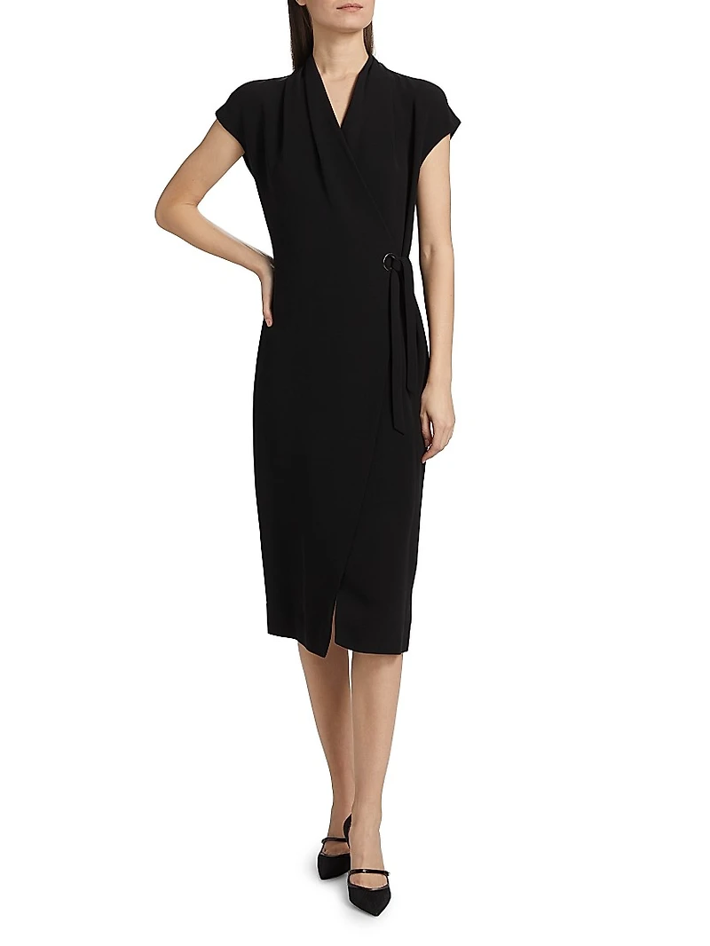 Silk Wrap Midi-Dress
