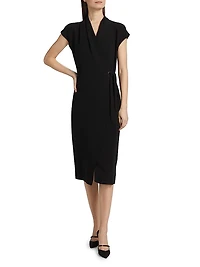 Silk Wrap Midi-Dress