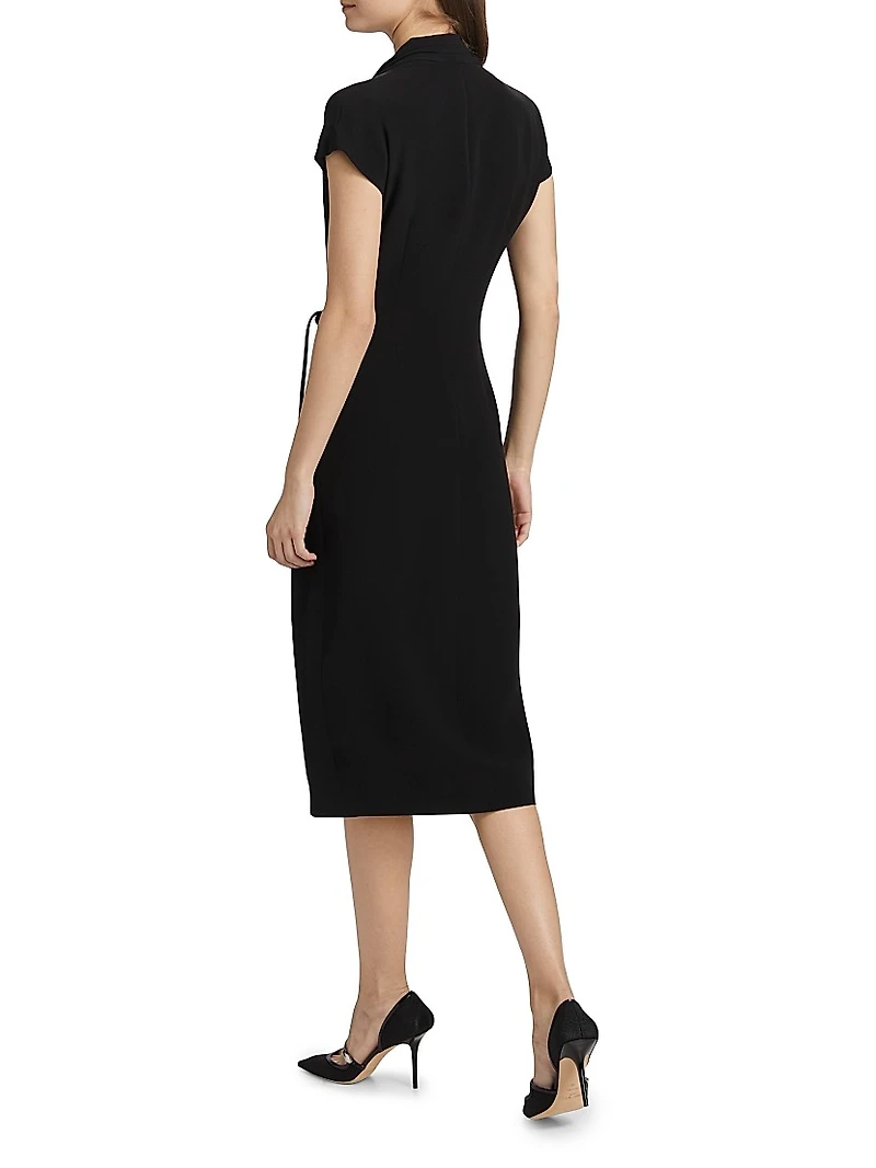 Silk Wrap Midi-Dress