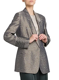 Irregular Geometric Jacquard Blazer
