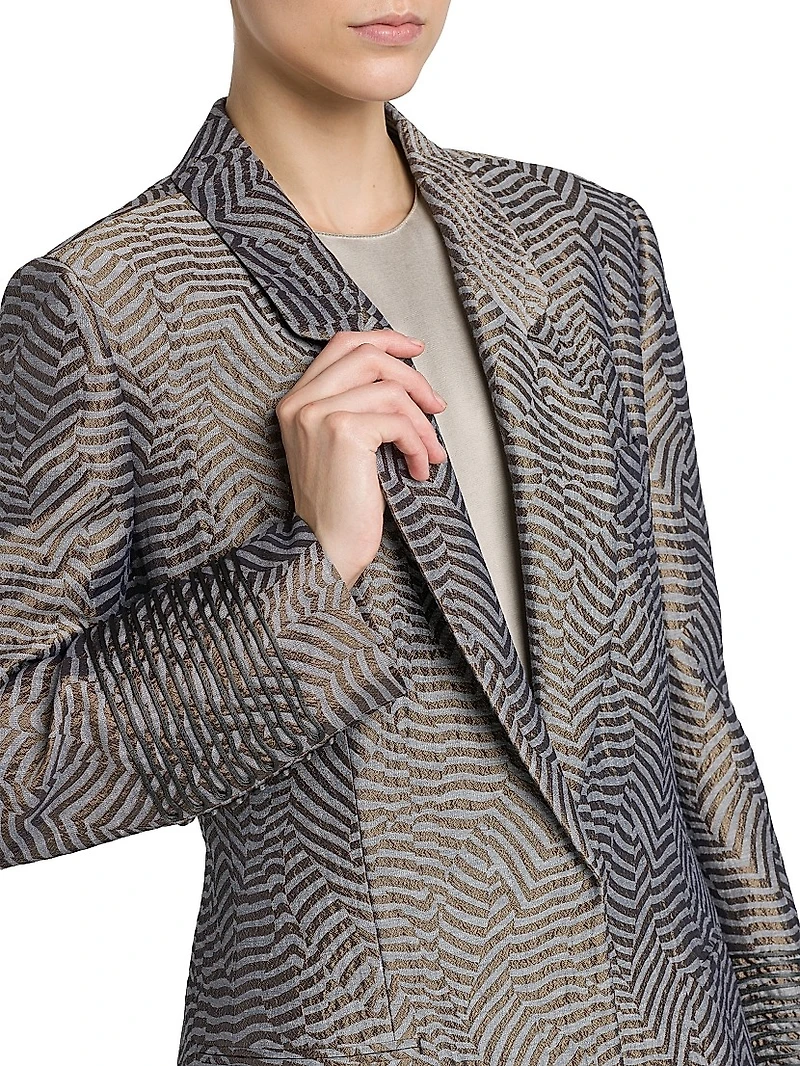 Irregular Geometric Jacquard Blazer