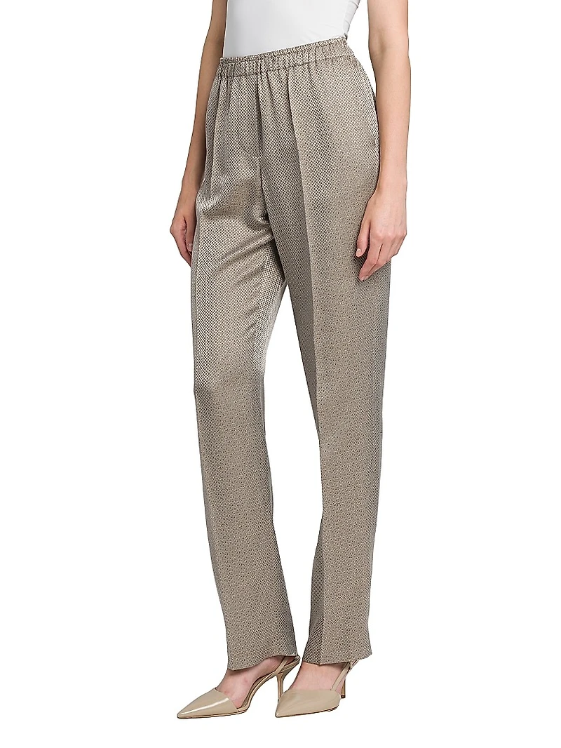Micro Jacquard Elasticized Trousers
