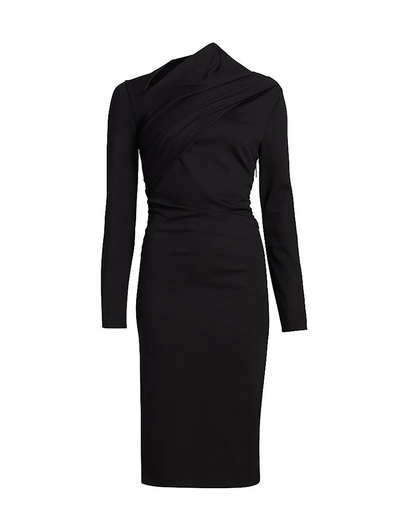 Draped Jersey Sheath Dress