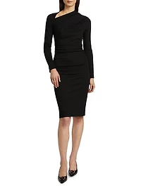 Draped Jersey Sheath Dress