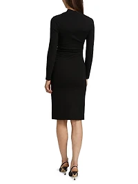 Draped Jersey Sheath Dress