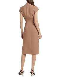 Silk High Neck Wrap Dress