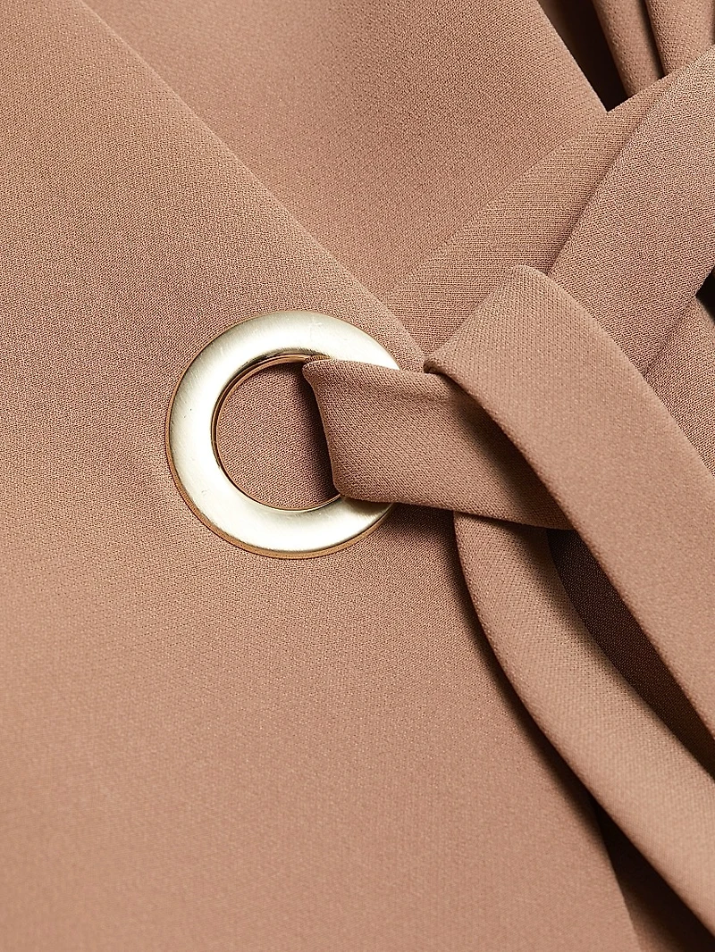 Silk High Neck Wrap Dress