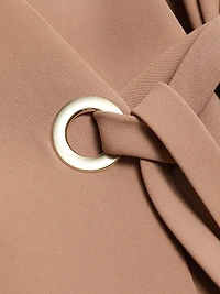 Silk High Neck Wrap Dress