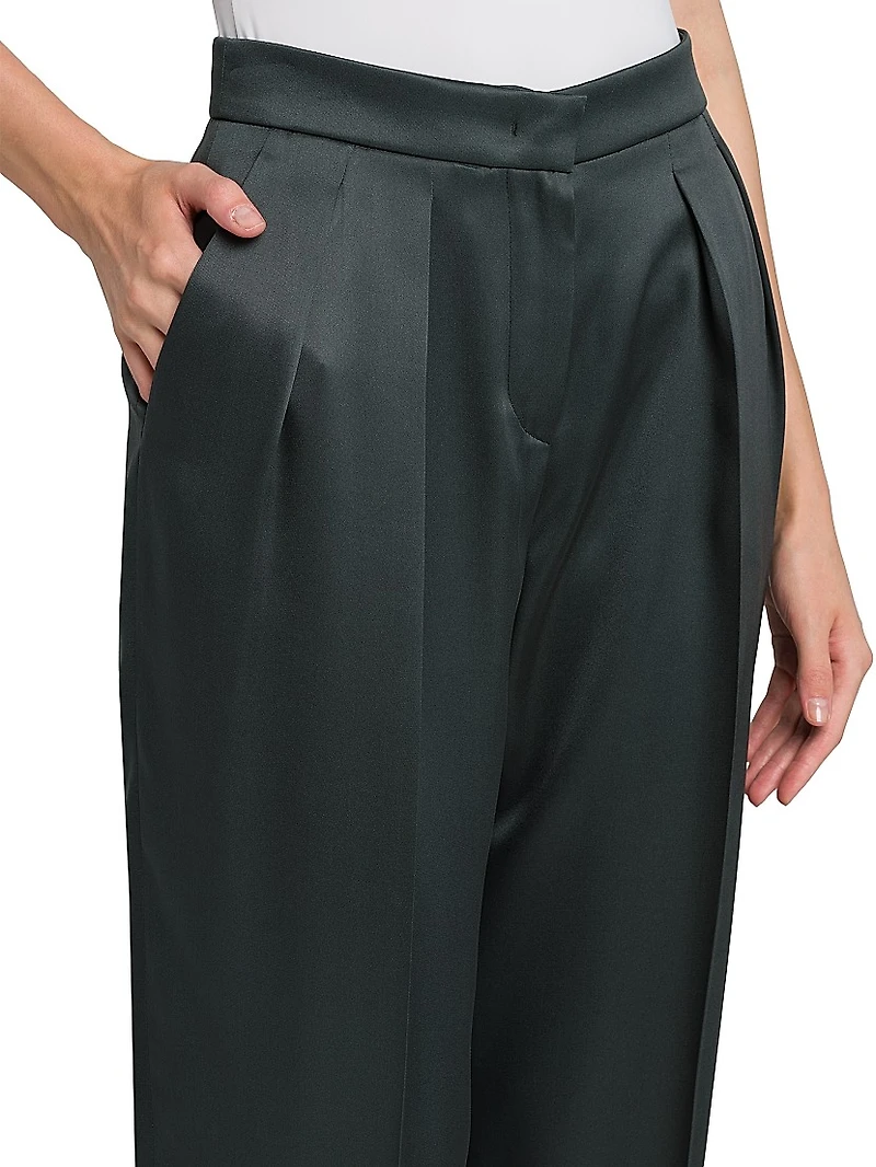 Double Silk Satin Trousers