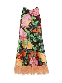 La Fenice Mini Dress with Feathers