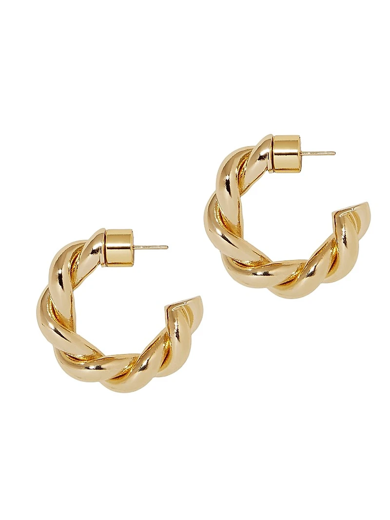 Twisted Lilly 10K-Gold-Plated Huggie Earrings