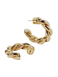 Twisted Lilly 10K-Gold-Plated Huggie Earrings