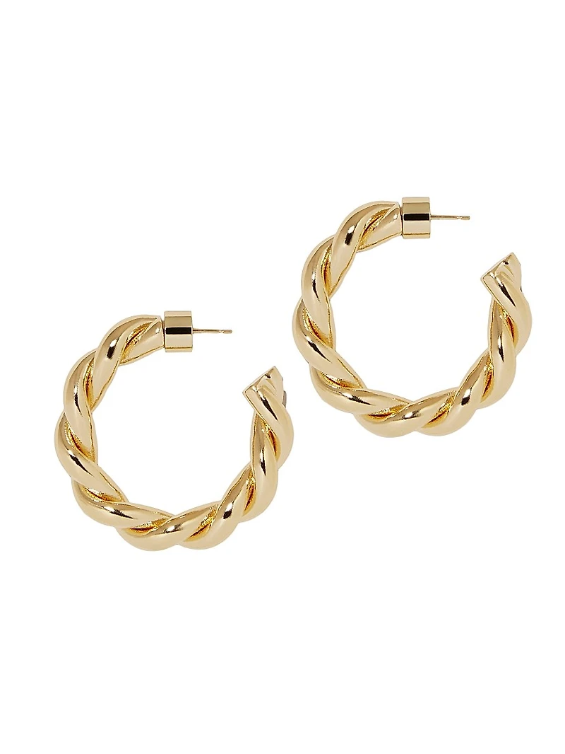 Twisted Lilly 10K-Gold-Plated Huggie Earrings