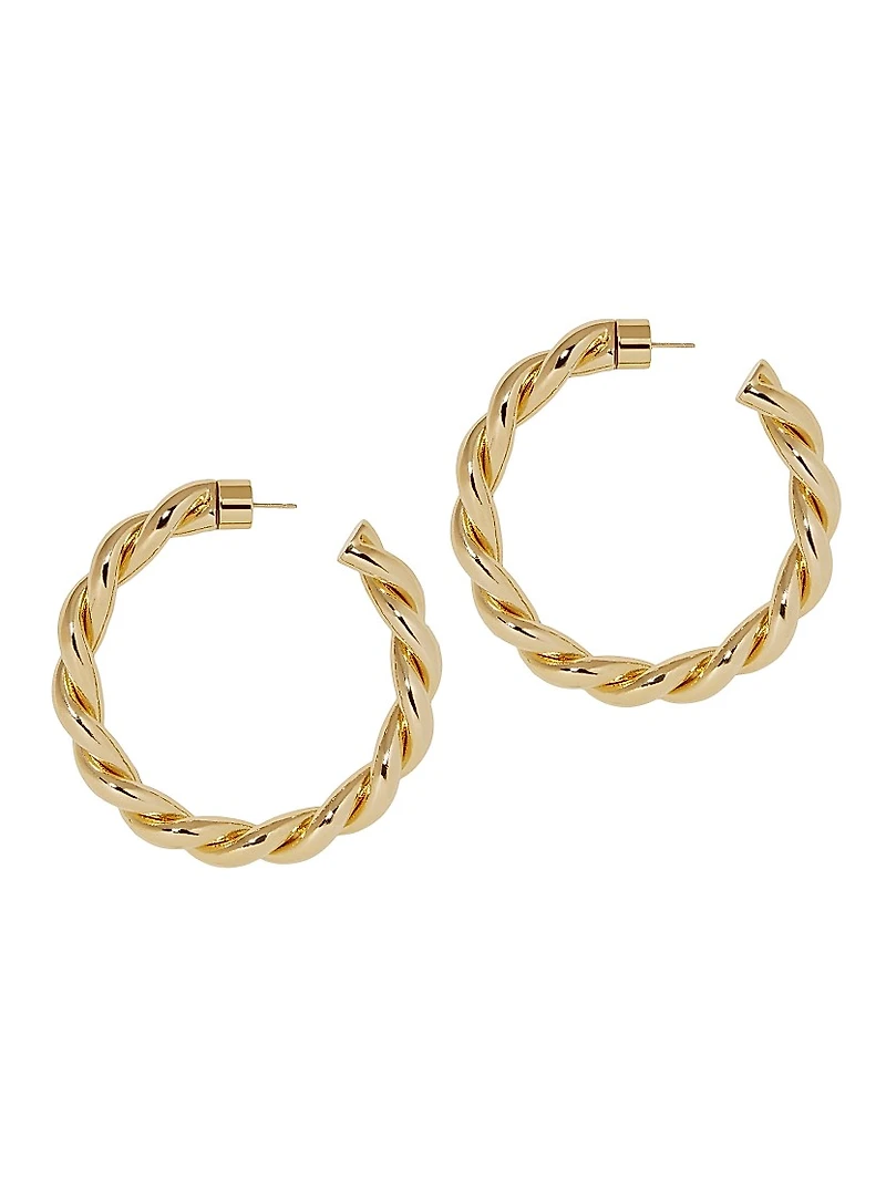 Twisted Lilly 10K-Gold-Plated Huggie Earrings