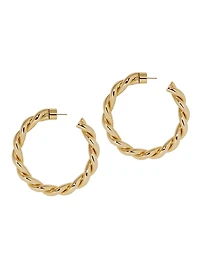 Twisted Lilly 10K-Gold-Plated Huggie Earrings