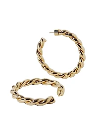 Twisted Lilly 10K-Gold-Plated Huggie Earrings