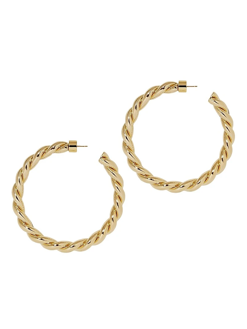 Twisted Lilly 10K-Gold-Plated Huggie Earrings